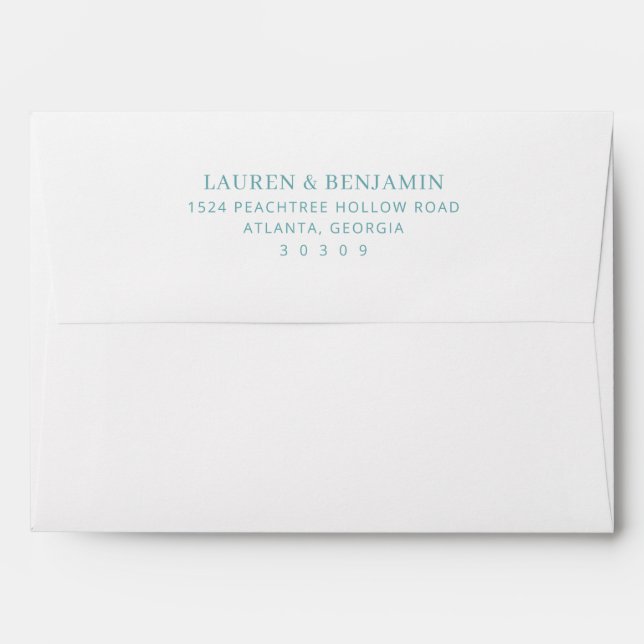 Elegant Teal Typographic Envelope (Back (Top Flap))