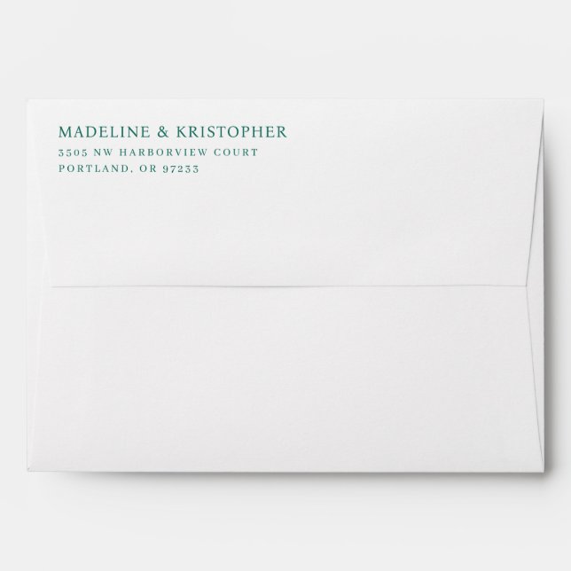 Elegant Teal Typographic Envelope (Back (Top Flap))