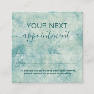 Elegant Teal Watercolor Appointment Card