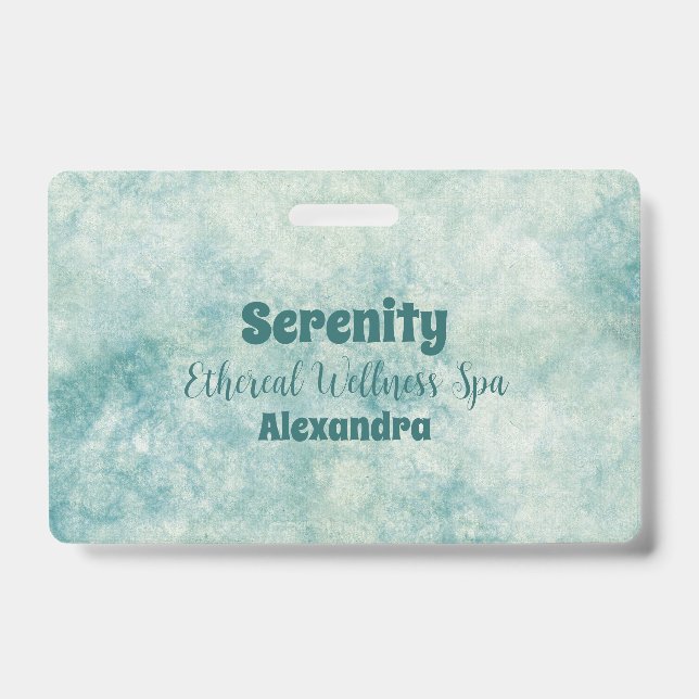 Elegant Teal Watercolor ID Badge (Front)