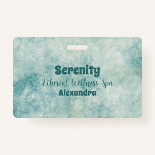 Elegant Teal Watercolor ID Badge