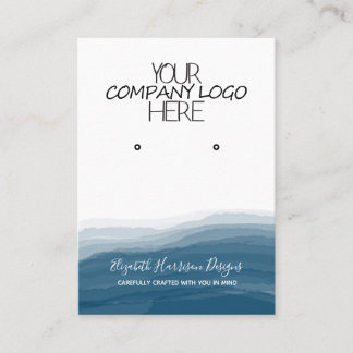 Elegant Teal Watercolor Logo Earring Holder  Busin Business Card