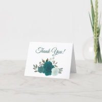 Elegant Teal Watercolor Roses Boho Wedding Photo