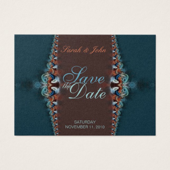 Elegant Teal Wedding and Invitations Card (Front)