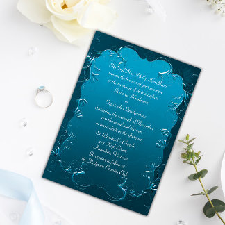 Elegant Teal Wedding Invitation