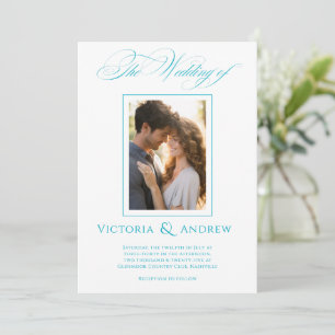 Elegant Teal Wedding Invitation & Photo