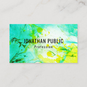 Elegant Template Blue Green Purple Yellow Trendy Business Card
