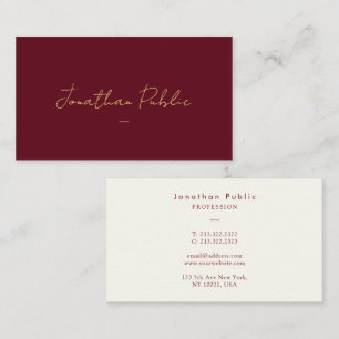 Elegant Template Faux Gold Typography Script Name Business Card