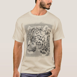 Elegant Template Leopard Head Mens Sand Colour T-Shirt
