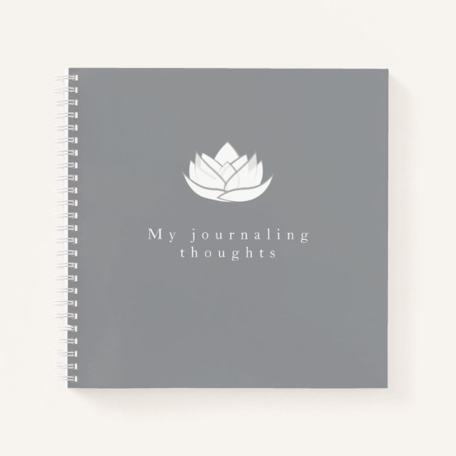 Elegant Template Lotus Flower Journalling Thoughts Notebook (Front)