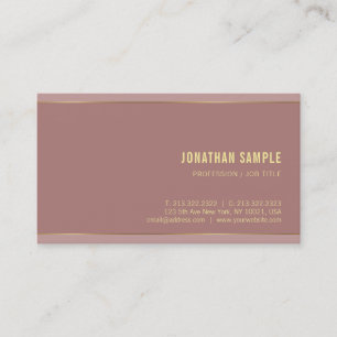 Elegant Template Modern Gold Name Text Luxurious Business Card