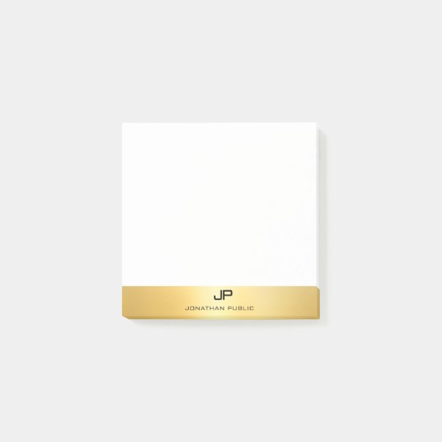 Elegant Template Modern Professional Gold Look Post-it Notes (Front)
