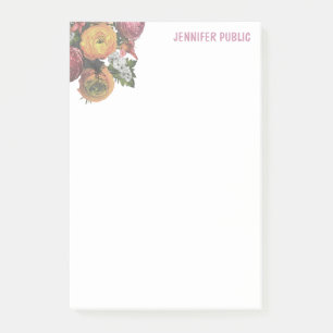 Elegant Template Pastel Colours Watercolor Roses Post-it Notes