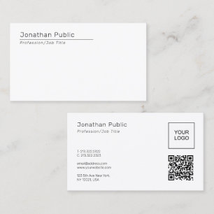 Elegant Template QR Code Upload Company Logo to Business Card