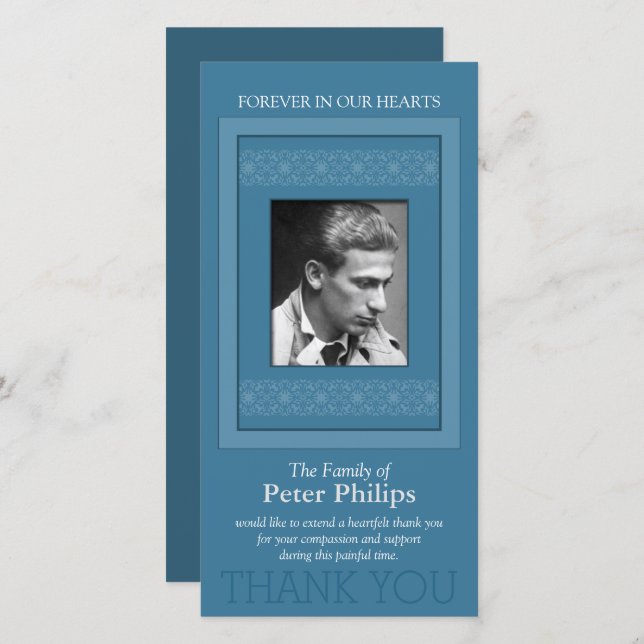 Elegant Template Thank You Memorial Photo 3 (Front/Back)