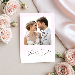 Elegant Tender Bride & Groom Photo Bridal Shower Save The Date