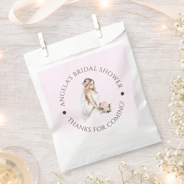 Elegant Tender Pink Bride-To-Be Bridal Shower Favour Bags (Clipped)