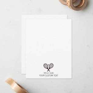 Elegant Tennis Personal Stationery  Card