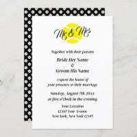 Elegant tennis theme wedding invitation template