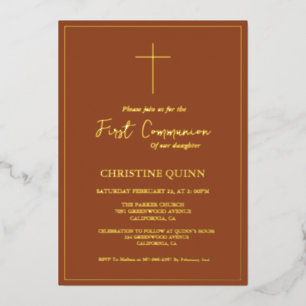 Elegant Terracotta and Gold First Holy Communion