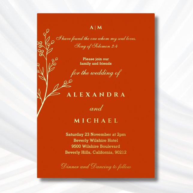 Elegant Terracotta Bible Verse Christian Wedding (Creator Uploaded)