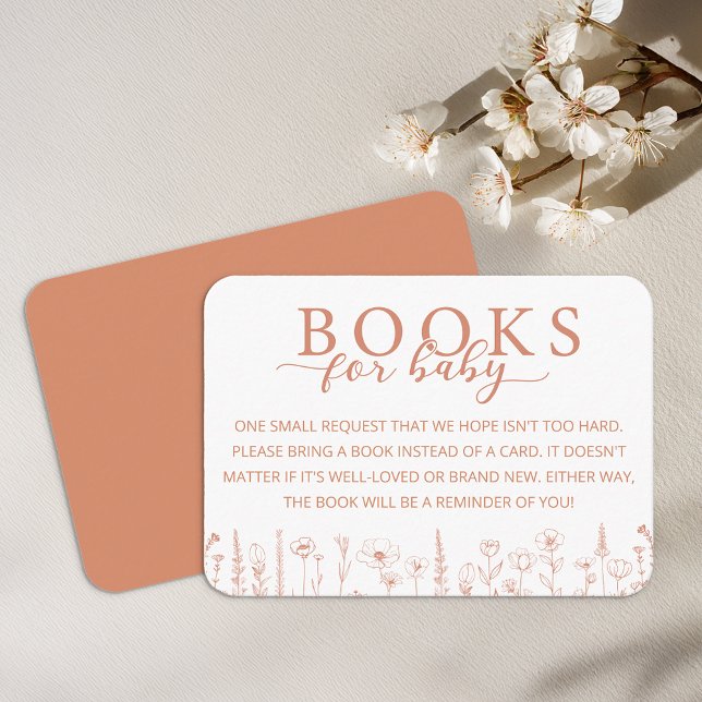 Elegant Terracotta Books for Baby Card (Books for Baby - Terracotta Card)
