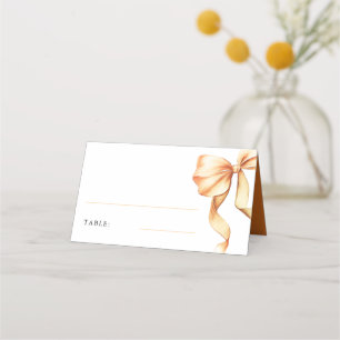 Elegant Terracotta Bow Bridal Shower Table Place Card
