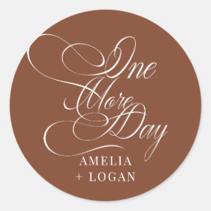 Elegant Terracotta Calligraphy    Rehearsal Dinner Classic Round Sticker