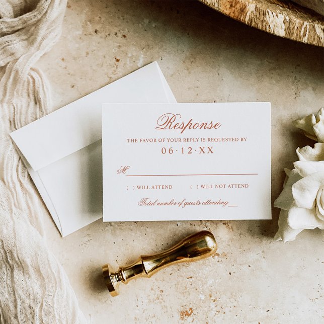 Elegant Terracotta Calligraphy RSVP Card (Creator Uploaded)
