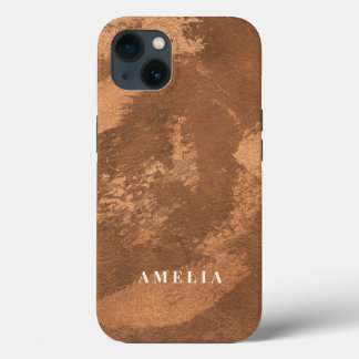 Elegant Terracotta Copper Burnt Orange iPhone 13 Case