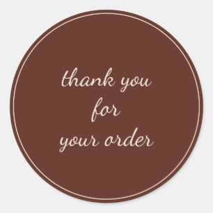 Elegant Terracotta Customer Business Thank You  Classic Round Sticker