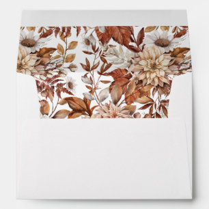 Elegant Terracotta Fall Autumn Floral Envelope