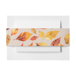 Elegant Terracotta Fall Leaves burnt orange Invitation Belly Band