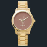 Elegant Terracotta Floral Newlyweds Monogram Watch<br><div class="desc">Celebrate your new journey together with this stunning terracotta floral monogram watch, designed specifically for newlyweds who appreciate timeless elegance with a modern twist. This beautiful timepiece combines warm terracotta tones with delicate floral designs and personalised monogram details, creating a meaningful gift that marks the beginning of your married life....</div>