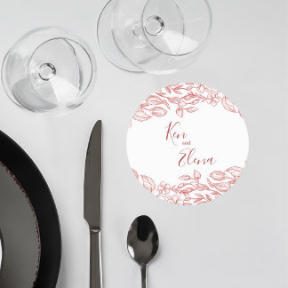 Elegant Terracotta Floral Wedding Coaster