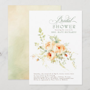 Elegant Terracotta Flowers Boho Bridal Shower Invitation