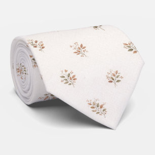 Elegant Terracotta Greenery Botanical Tie
