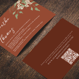 Elegant Terracotta Greenery Foliage Leaves  Invitation