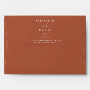 Elegant Terracotta Heart Wedding Envelope