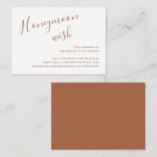 Elegant Terracotta Modern Wedding Enclosure Card