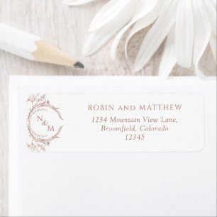 Elegant Terracotta Monogram Wedding Return Address