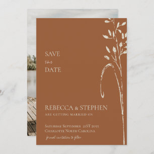 Elegant Terracotta   photo save the date  Invitati Invitation