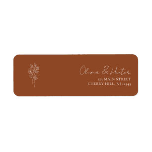 Elegant Terracotta Return Address Labels 