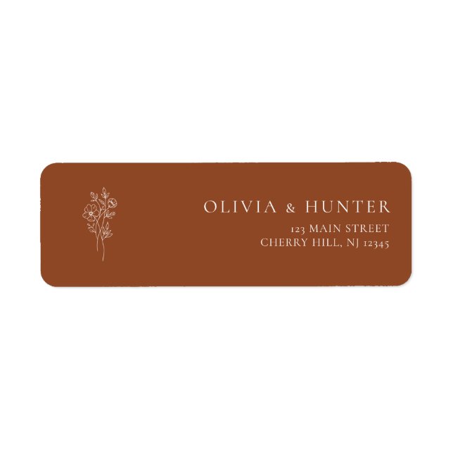 Elegant Terracotta Return Address Labels  (Front)