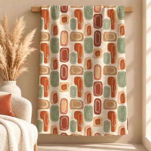 Elegant Terracotta Sage Boho Rainbow Throw Blanket