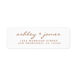 Elegant TerraCotta Script Wedding Return Address