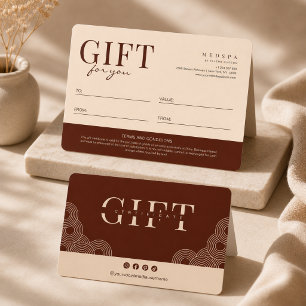 Elegant Terracotta Spa Salon Aesthetician Gift Car