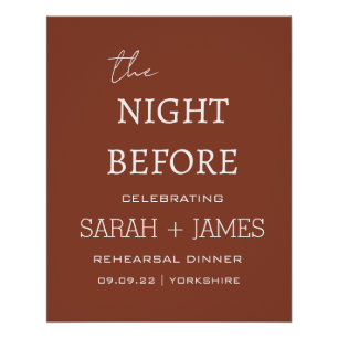 Elegant Terracotta the Night Before Wedding  Poster