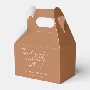 Elegant Terracotta Trendy Script Custom Thank You  Favour Box