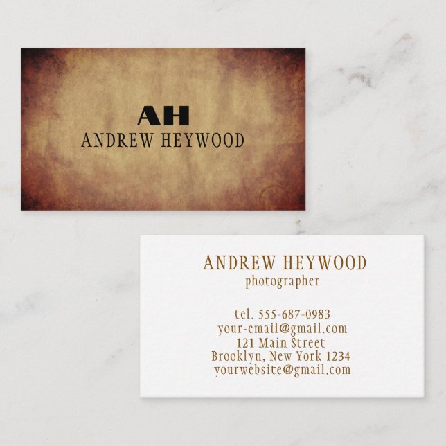 Elegant Terracotta Watercolor Abstract Modern Business Card (Front/Back)